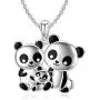 BEBEWO 925 Sterling Silver Cute Animal Panda Pendant Necklace for Women Girls Lover Gifts Birthday Jewelry, Chain 18+2 inch