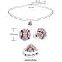 Chengu Baseball Jewelry Set Baseball Earrings Stud Necklace Adjusting Ring for Baseball Fans Player Gifts