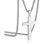 P. BLAKE Stainless Steel Cross Pendant Necklace for Men Boys Jewelry Gift, Chain Necklace 24 Inch