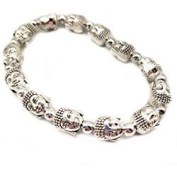 MANRUO Feng Shui Tibetan Silver Bead Bracelet Buddha Power Bracelets Attract Wealth and Good Luck Jewelry