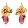 Pink Zircon Hook Earrings Enamel Glaze Flowers Drop Earrings for Women Teen Girls Birthday Christmas Friendship Mothers Day Gift Pink Zircon Hook Earrings Enamel Glaze Flowers Drop Earrings for Women Teen Girls Birthday Christmas Friendship Mothers Day Gift