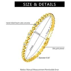 E 18K Gold Plated Bangles Bracelets for Women, Cubic Zirconia, Jewelry Gifts