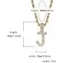 GUCY Gold Plated Initial Pendant Necklace Women/Men Iced Out Baguette Letter Pendant Necklace with 24''Rope Chain GUCY Gold Plated Initial Pendant Necklace Women/Men Iced Out Baguette Letter Pendant Necklace with 24''Rope Chain