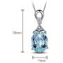 wassana Romantic Natural Women Silver Necklace Aquamarine Pendant Jewelry