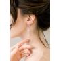 SWEETV Long Marquise Wedding Birdal Earrings for Brides, Bridesmaid, Crystal Chandelier Dangle Earrings for Women Prom