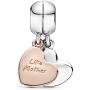 Pandora Jewelry Mother and Daughter Heart Split Dangle Pandora Rose and Sterling Silver Charm