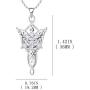 JO WISDOM Arwen Evenstar Necklace,925 Sterling Silver Lord of The Ring Hobbit Pendant Necklace with 5A Cubic Zirconia,Elvish Jewelry for Women