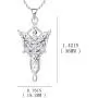 JO WISDOM Arwen Evenstar Necklace,925 Sterling Silver Lord of The Ring Hobbit Pendant Necklace with 5A Cubic Zirconia,Elvish Jewelry for Women
