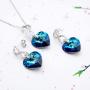 EVER FAITH 925 Sterling Silver CZ Figure 8 Infinity Love Heart Pendant Necklace Earrings Set