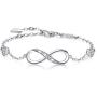 925 Sterling Silver Infinity Womens Bracelet White Gold Plated Love Symbol Charm Adjustable Bracelet Women Girls Jewelry Gift for Birthday Mothers Day