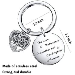 De&ai Godmother Goddaughter, Jewelry The Love Between a Godmother and Goddaughter is Forever Keychain, Aunt Niece Gift