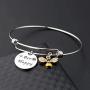 WUSUANED Honey Bee Bracelet Bee Happy Inspirational Jewelry Gift for Bee Lover