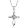 925 Sterling Silver Infinity Love Cross Celtic Knot Pendent Necklace, Rolo Chain 18''