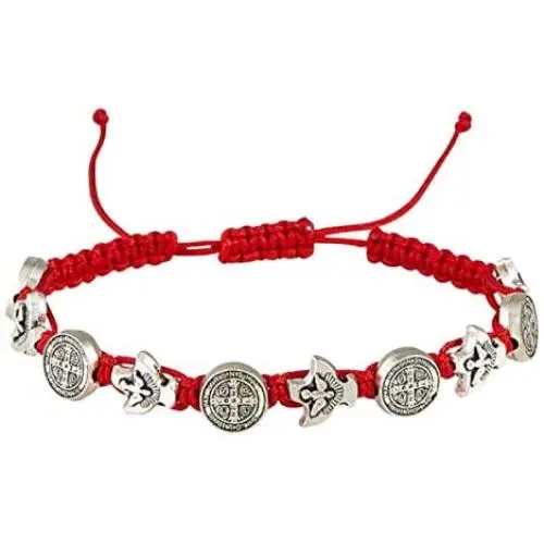 Autom Confirmation Bracelet St Benedict and Holy Spirit Dove Medal Accessory, 7 1/2 Inch Autom Confirmation Bracelet St Benedict and Holy Spirit Dove Medal Accessory, 7 1/2 Inch