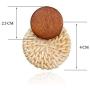 TenFit 3 Pairs Rattan Earrings For Women Girl Vacation Handmade Straw Wicker Braid Drop Dangle Earrings Lightweight Circle Statement Earrings