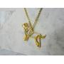 La Menagerie Dog Gold Origami Jewelry & Gold Geometric Necklace – 18 Karat Plated Gold Necklace & Dog Necklaces for Women – Dog Necklace for Girls & Origami Necklace