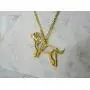 La Menagerie Dog Gold Origami Jewelry & Gold Geometric Necklace – 18 Karat Plated Gold Necklace & Dog Necklaces for Women – Dog Necklace for Girls & Origami Necklace