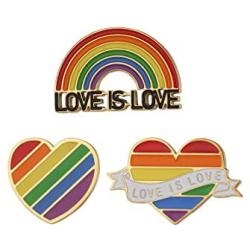 SUMFAN Gay Pride Pins-Pride LGBTQ Accessories Pin-Love is Love-Enamel Pins for Backpack Hat-Lapel Pins for Pride Festivals