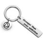 HOLLP Sobriety Keychain Recovery Gift Stronger Than Your Addiction AA Gift NA Gift Addiction Recovery Keychain Sober Birthday Gift