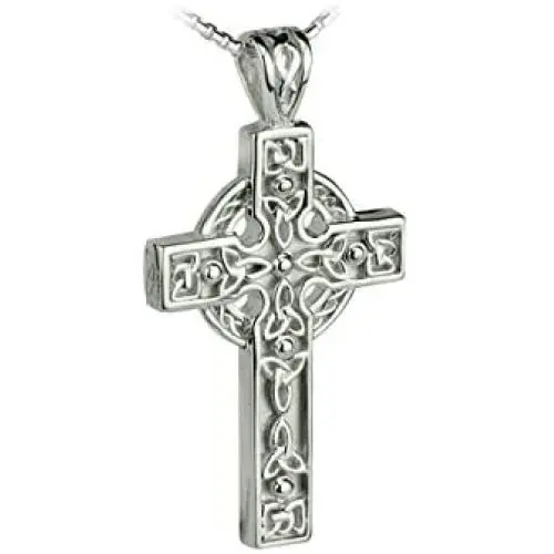 Solvar Trinity Knot Celtic Cross Necklace Sterling Silver Irish Made in Gift Box Solvar Trinity Knot Celtic Cross Necklace Sterling Silver Irish Made in Gift Box