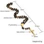 JAJAFOOK Mens Black Stainless Steel Black Gold Silicone Beads Rosary Necklace with Cross Pendant