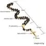 JAJAFOOK Mens Black Stainless Steel Black Gold Silicone Beads Rosary Necklace with Cross Pendant JAJAFOOK Mens Black Stainless Steel Black Gold Silicone Beads Rosary Necklace with Cross Pendant