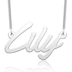 CLY Jewelry Name Necklace of Silver Plated Customized with Personalized Gift for Women