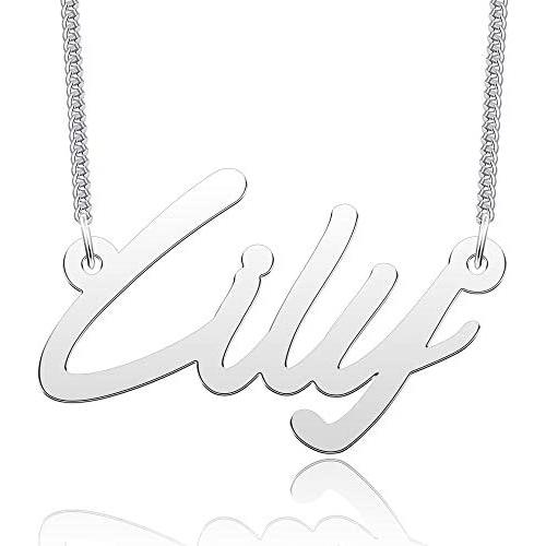 CLY Jewelry Name Necklace of Silver Plated Customized with Personalized Gift for Women