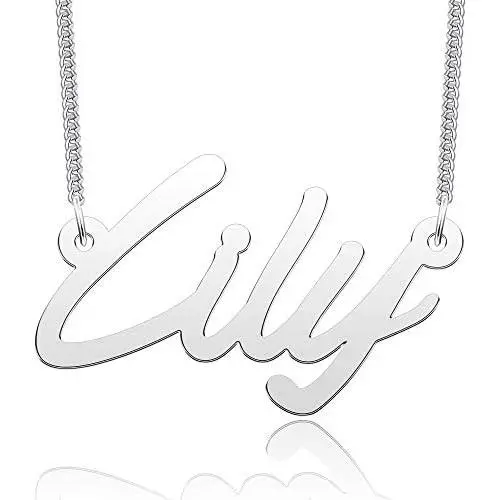 CLY Jewelry Name Necklace of Silver Plated Customized with Personalized Gift for Women