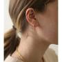 CHESKY 14K Gold Plated Zirconia Handcuff Hoop Earrings Double Piercing Earrings Dangle Chain Huggie Hoop Earrings for Men Women 1PC