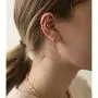 CHESKY 14K Gold Plated Zirconia Handcuff Hoop Earrings Double Piercing Earrings Dangle Chain Huggie Hoop Earrings for Men Women 1PC