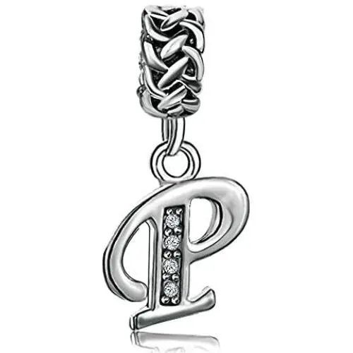 JMQJewelry Initials Letters A-Z Alphabet White Birthstone Charms for Bracelets Mom Wife Sister Grandma Daughter Gifts