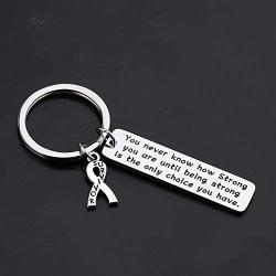 Gzrlyf Survivor Keychain You Never Know How Strong You are Fighting Cancer Gifts Cancer Survivor Domestic Violence Awareness Gifts