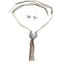 Long Faux Suede Tassel Fringe Western Style Necklace & Earrings Set - Assorted Styles
