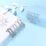 Womens Lucky Infinity Symbol Earrings Sterling Silver Round Cut CZ Synthetic Diamond Infinity Dangle Earrings Filigree Bridal Hook Drop Earrings Jewelry for Wedding Engagement