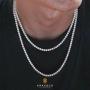 KRKC&CO Tennis Chain for Men, 14k Gold Chain for Men, Iced Out Chains Prong-Setting 5A Cubic Zirconia Stones Tennis Necklace, Hip Hop Jewelry for Rappers 3mm 4mm 5mm 6mm, 18 20 22 24 Inches