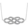 1/5 Carat Diamond Double Infinity Pendant Necklace in 925 Sterling Silver