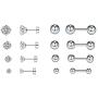 8Pairs 20g Ear Cartilage Helix Surgical Stainless Steel Tiny Ball Round Cubic Zirconia Stud Earrings for Women Men Tragus Barbell Flat Screw Backs Hypoallergenic Piercing Jewelry Set 3mm 4mm 5mm 6mm