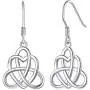 Silvora Celtic Knot Earrings for Women, Sterling Silver Vintage Triquetra Knot Ear Studs, S925 Delicate Irish Dangle Earrings for Girls