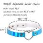 BeeGift Gothic Jewelry-4pcs Love Heart Adjustable Leather Choker Punk PU Necklace Fluorescence Color Goth Choker Soft Collar Chain for Women Girls Cosplayer