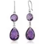 Gem Stone King 925 Sterling Silver Purple Amethyst Gemstone Birthstone Round & Pear Shape Womens Dangle Earrings (13.00 Cttw, 1.5 Inch) Gem Stone King 925 Sterling Silver Purple Amethyst Gemstone Birthstone Round & Pear Shape Womens Dangle Earrings (13.00 Cttw, 1.5 Inch)