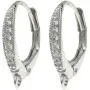 .925 Sterling Silver Leverback Clear Cz Crystal Dangle Charm Connector Earring/Findings .925 Sterling Silver Leverback Clear Cz Crystal Dangle Charm Connector Earring/Findings