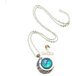 LERYDESI Dragonfly Necklace Moon Pendant Insects Jewelry Mint Green Wedding Bridesmaid Flower Girl Women Bride Friend