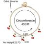 Cherry Zircon Necklace Shiny Tennis Chain Choker Necklace for Women