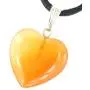 Big Heart Collection - 20mm Classic Red Agate Carnelian Orange - 20-22 inch Black Cord – Crystal Gemstone Carved Necklace Charm Handmade