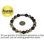 Auras by Osiris Triple Protection Bracelet - Black Tourmaline- Tiger Eye - Pyrite - Luxury Jewelry - Durable Bracelets (7, Triple Protection)