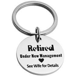 Meibai Funny Retirement Gift for Husband or Dad I Thought I Retired But Now I Just Work for My Wife Keychain