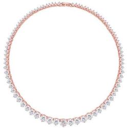 Lavencious Tennis AAA CZ Necklace Bridal Evening Party Bling Gold Plated Statement Jewelry 16” and 18''