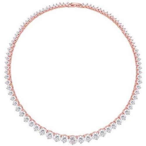 Lavencious Tennis AAA CZ Necklace Bridal Evening Party Bling Gold Plated Statement Jewelry 16” and 18''