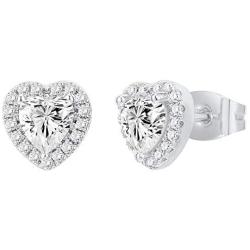 PAVOI 14K Gold Plated Sterling Silver Post Brilliant Round Faux Diamond Halo Earrings - Premium Cubic Zirconia in Rose Gold, White Gold and Yellow Gold
